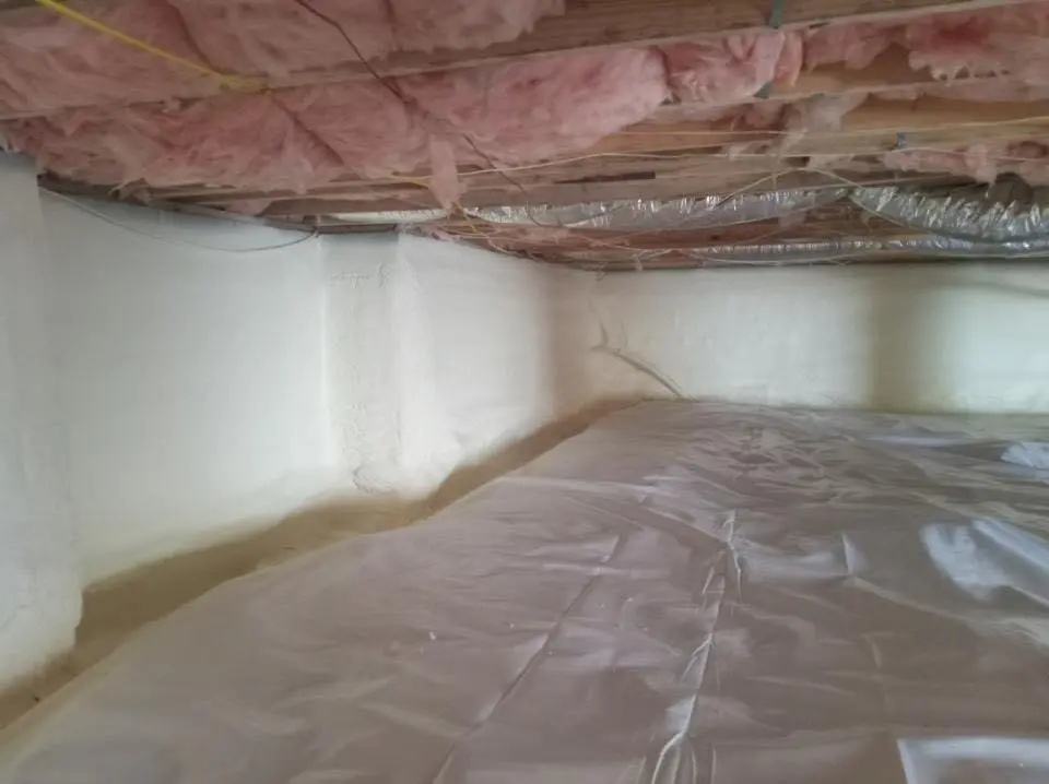 Crawl space encapsulation with closed-cell spray foam for Attic Insulation in Broomfield